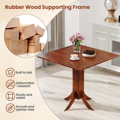 33 Inch Square Dining Table with Pedestal Base for 2-4 People-Walnut