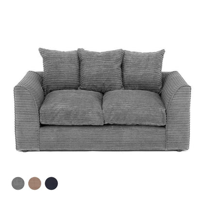 Porto Jumbo Cord 2 Seater Sofa - Grey