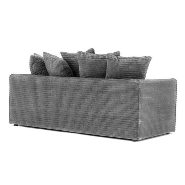 Porto Jumbo Cord 3 Seater Sofa - Grey