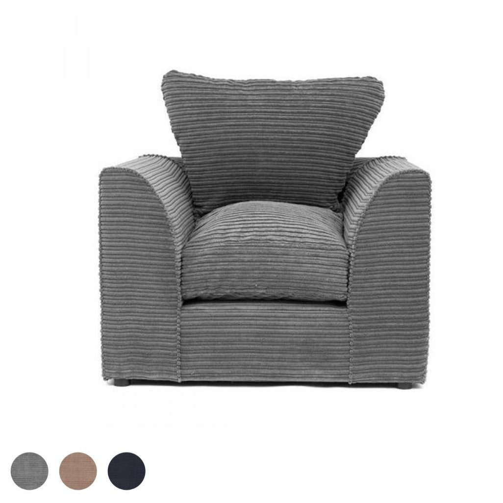 Porto Jumbo Cord Armchair - Brown