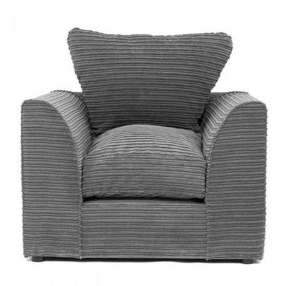 Porto Jumbo Cord Armchair - Black