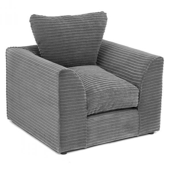 Porto Jumbo Cord Armchair - Grey