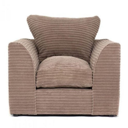 Porto Jumbo Cord Armchair - Brown