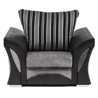 Ferol Fabric Swivel Chair - Black/Grey