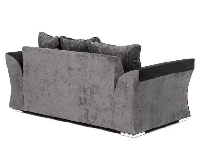 Sparrow Chenille Fabric 2 Seater Sofa - Black & Grey / Brown & Beige