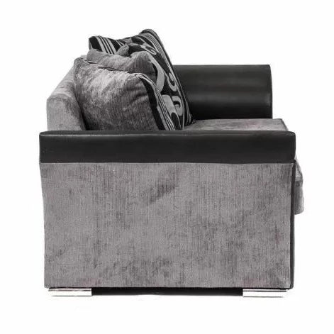 Sparrow Chenille Fabric 3 Seater and 2 Seater Sofa Set - Black & Grey / Brown & Beige