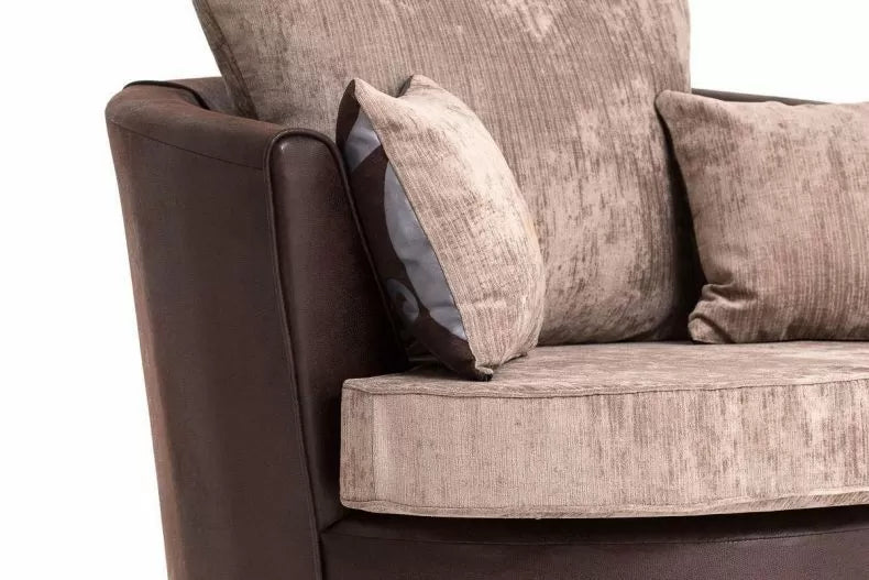 Sparrow Chenille Fabric Swivel Chair - Black & Grey / Brown & Beige