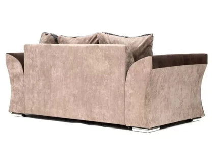 Sparrow Chenille Fabric 2 Seater Sofa - Black & Grey / Brown & Beige