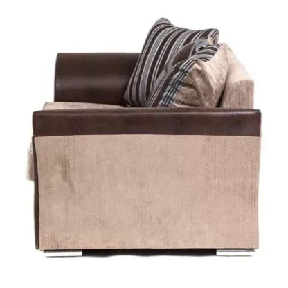 Sparrow Chenille Fabric 2 Seater Sofa - Black & Grey / Brown & Beige