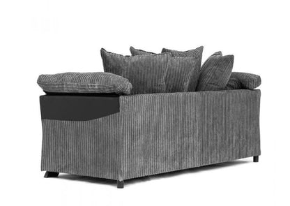 Illusion Cord Chenille & Faux Leather 3-Seat Sofa