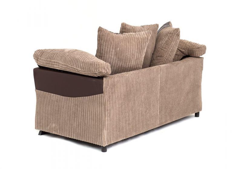 Illusion Cord Chenille & Faux Leather 2-Seat Sofa