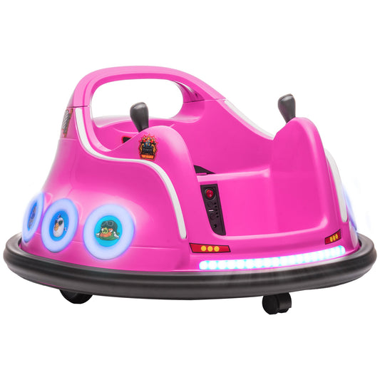 AIYAPLAY Angry Bird Licencjonowany Waltzer Car, 12 V Dziecięcy Bumper Car z Joystickami, Pilotem, Muzycznymi Światłami LED - Różowy