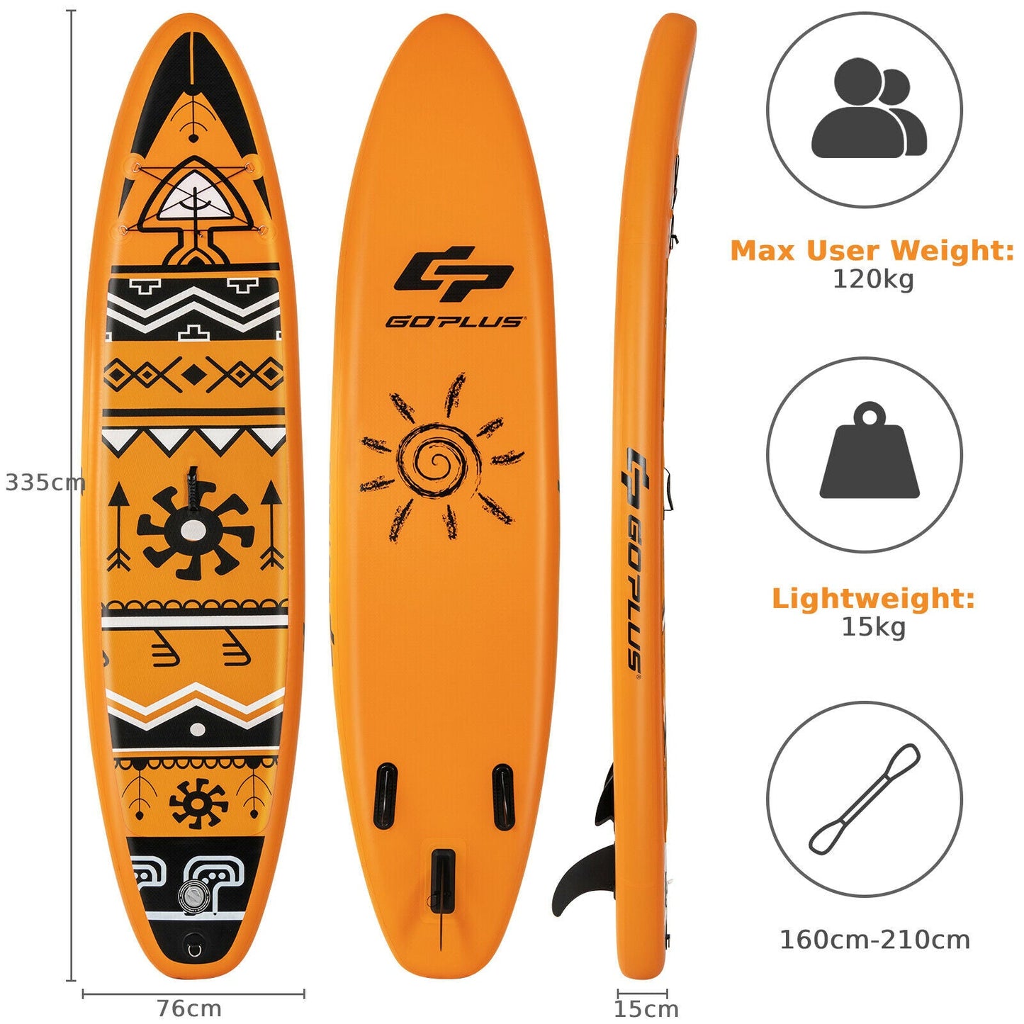 لوح مجداف وقوف قابل للنفخ مقاس 10.5/11FT SUP Surfboard-L