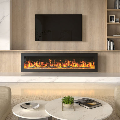 40/50/60/70/80 Inch Electric Fireplace 9 Colour LED Flame Effect Heater With Remote Control