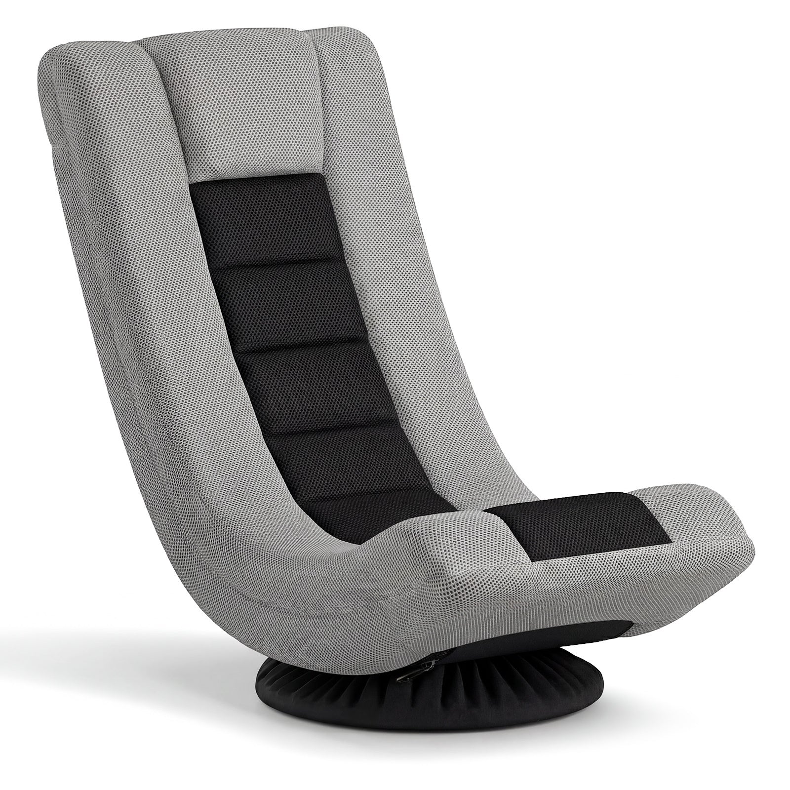 360° Swivel Gaming Chair 4 Position Adjustable Folding Floor Sofa-Black and Grey