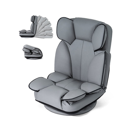 360 Degree Swivel Floor Gaming Chair in Grey
