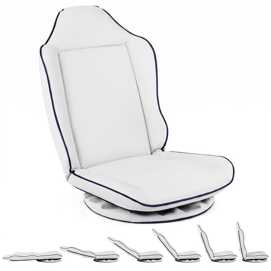360° Swivel Floor Gaming Chair in White