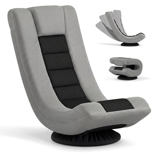 360° Swivel Gaming Chair in Black and Grey