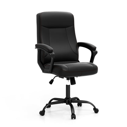 Fotel biurowy obrotowy 360° z ergonomicznym wysokim oparciem i wbudowanymi podłokietnikami