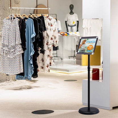 360 Degrees Rotatable A4 Poster Stand with Adjustable Height-Black