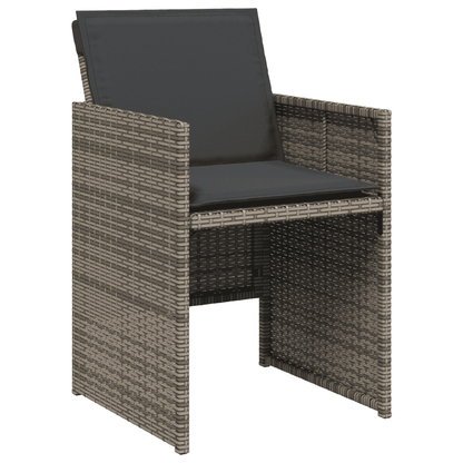 vidaXL 5 Piece Garden Dining Set with Cushions Grey Poly Rattan 3