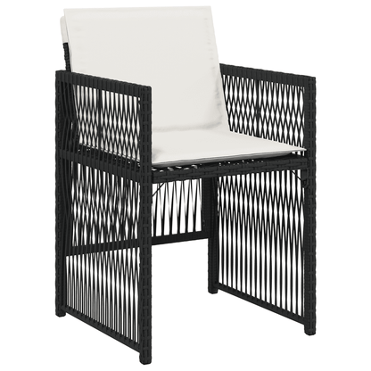 vidaXL 7 Piece Garden Dining Set with Cushions Black Poly Rattan 3