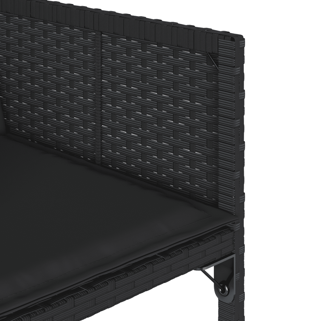 vidaXL 9 Piece Garden Dining Set with Cushions Black Poly Rattan 5
