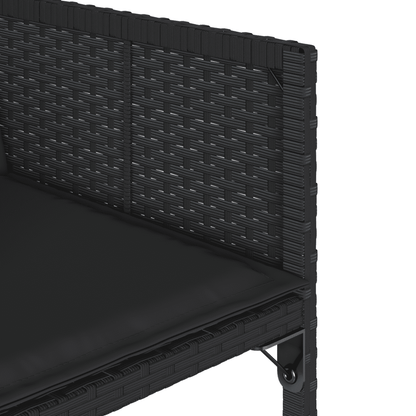 vidaXL 9 Piece Garden Dining Set with Cushions Black Poly Rattan 6
