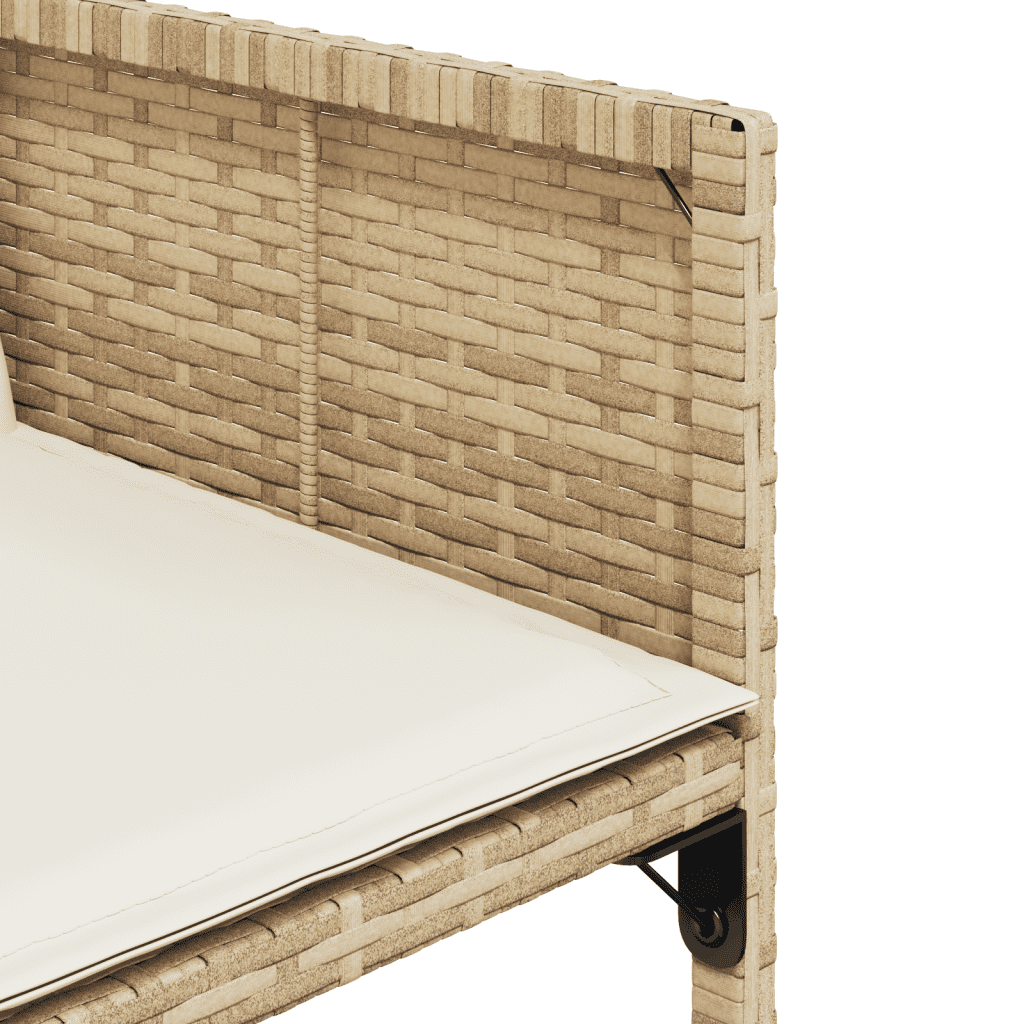 vidaXL 9 Piece Garden Dining Set with Cushions Beige Poly Rattan 5