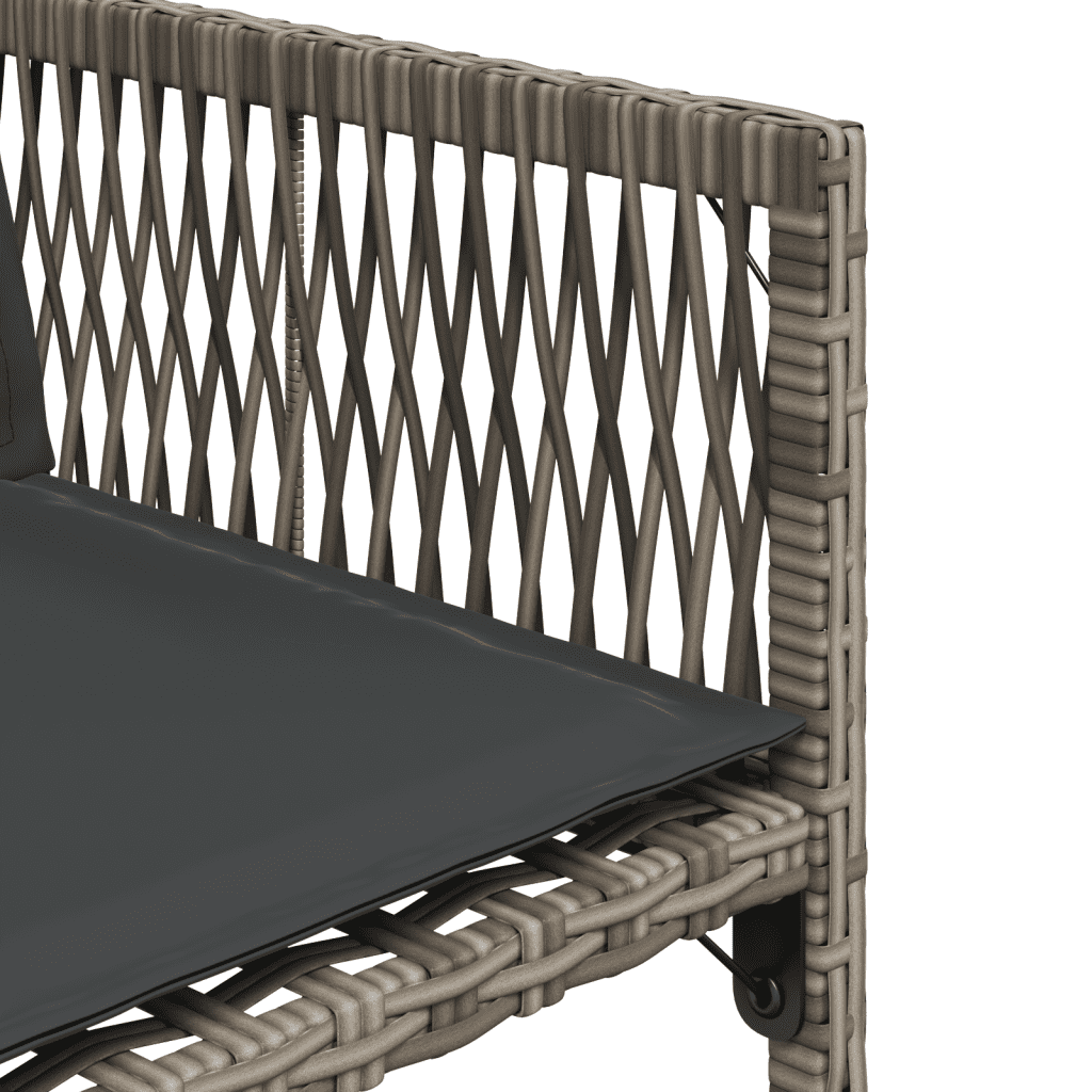vidaXL 7 Piece Garden Dining Set with Cushions Grey Poly Rattan 6