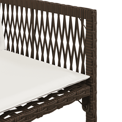 vidaXL 7 Piece Garden Dining Set with Cushions Brown Poly Rattan 6