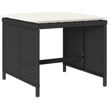 vidaXL 13 Piece Garden Dining Set with Cushions Black Poly Rattan 4