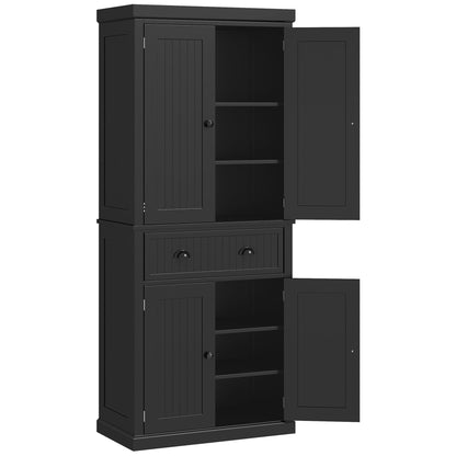 HOMCOM Freestanding Multi-Storage Kitchen Cabinet - Black