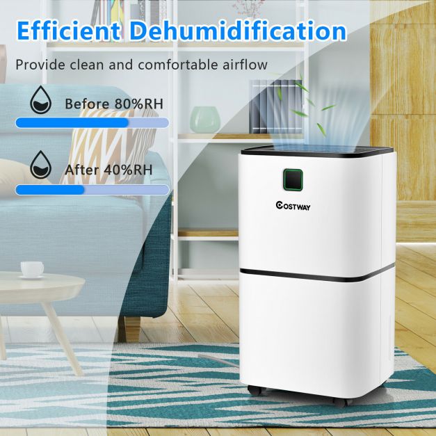 12L Ultra-quiet, Portable, Electric Dehumidifier with 3 Modes