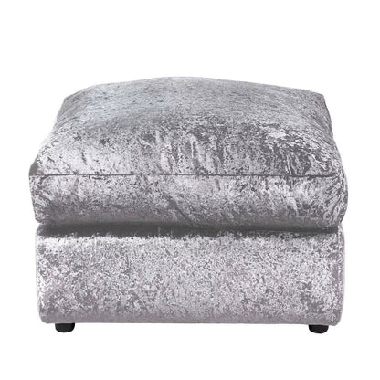 Modern Style Crushed Velvet Scatter Back Corner Sofa - Silver