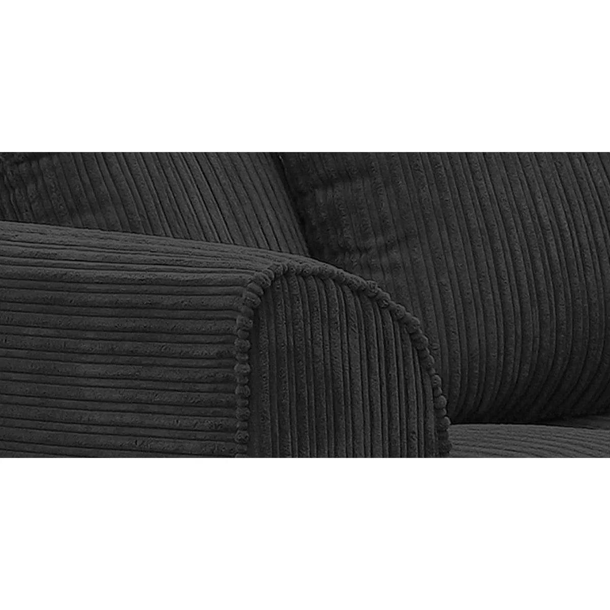 Jamba Double-Padded Fabric Black Corner Sofa - 6 Colours Available