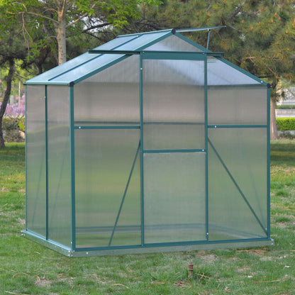 4' x 6' ft Garden Greenhouse Green Framed with Vent