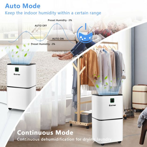 12L Ultra-quiet, Portable, Electric Dehumidifier with 3 Modes
