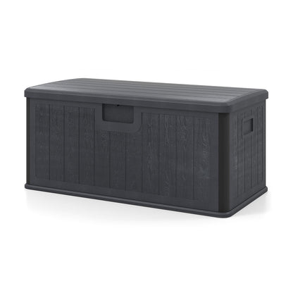 380L Large Waterproof Storage Deck Box for Garden Tools-Grey