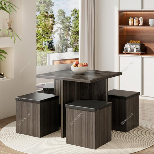 Table and 4 Stools Set