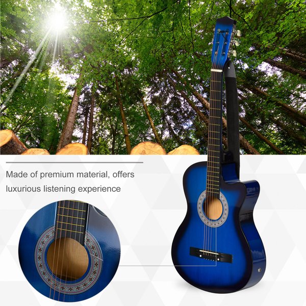 38'' Electric Acoustic Guitar, Basswood - Blue