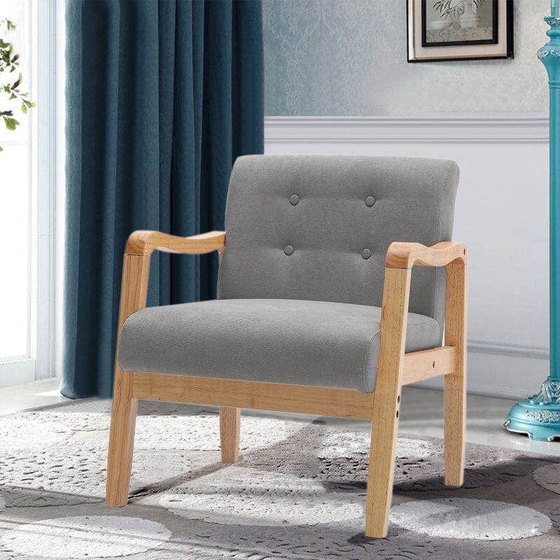 Wooden Armchair Upholstered Occasional Chair