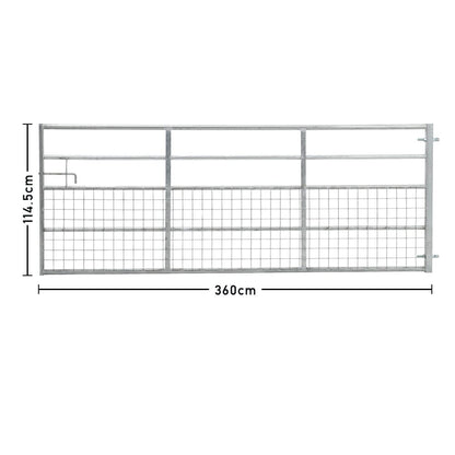Durable Half Mesh Galvanized Metal Field Gate