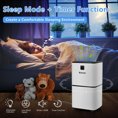 12L Ultra-quiet, Portable, Electric Dehumidifier with 3 Modes