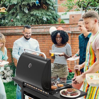 3-Burner Propane Gas Grill 24,000 BTU Portable with Lid and Side Tables