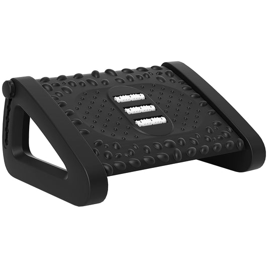 HOMCOM 10¡-45¡ Six-Angle Massage Footrest - Black