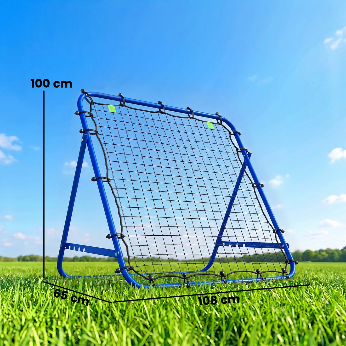 HOMCOM Adjustable Rebounder Net Kickback Target Goal for Teens Adults Training, Blue