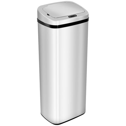 HOMCOM 50L الأشعة تحت الحمراء Touchless استشعار الحركة التلقائي سلة المهملات الفولاذ المقاوم للصدأ سلة المهملات مكتب المنزل