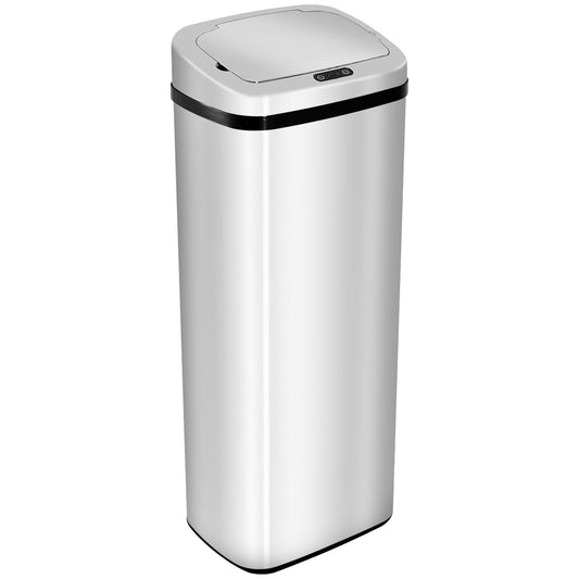 HOMCOM 50L الأشعة تحت الحمراء Touchless استشعار الحركة التلقائي سلة المهملات الفولاذ المقاوم للصدأ سلة المهملات مكتب المنزل
