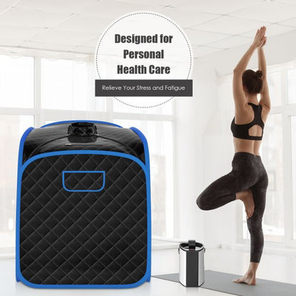 3L Folding Personal Spa Steam Pot with Chair-Black